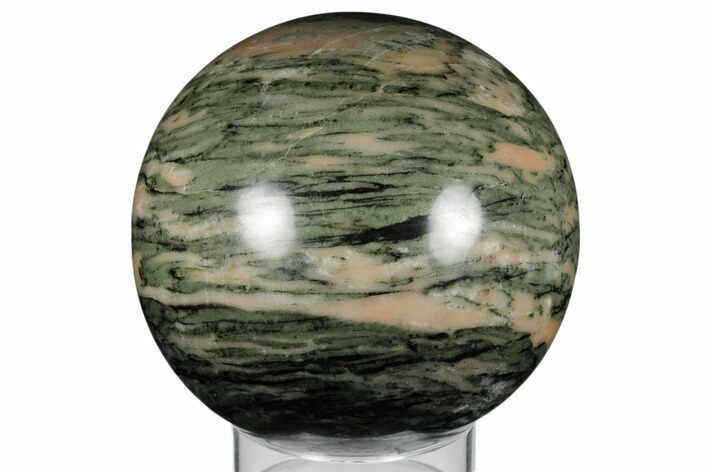 Polished Pink Zebra Calcite Sphere - Madagascar #182374